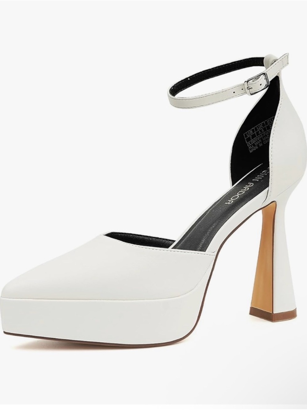 Chunky Platform Block Heel Ankle Strap Pumps – Pointed Toe